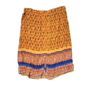 Exclusive By Whispers Maxi Skirt Sz M Button Front Tribal Boho Aztec Hippie